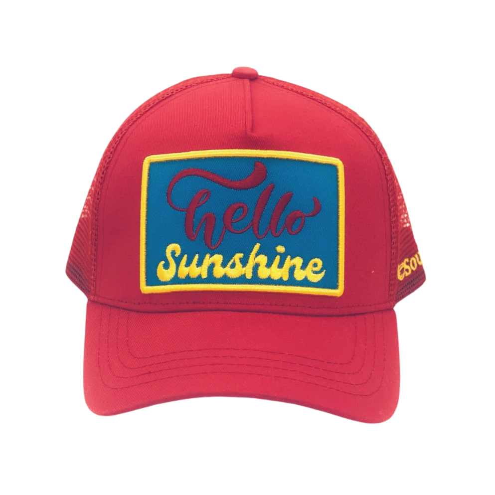 Hello Sunshine Trucker Hat in Red Soulbyrd