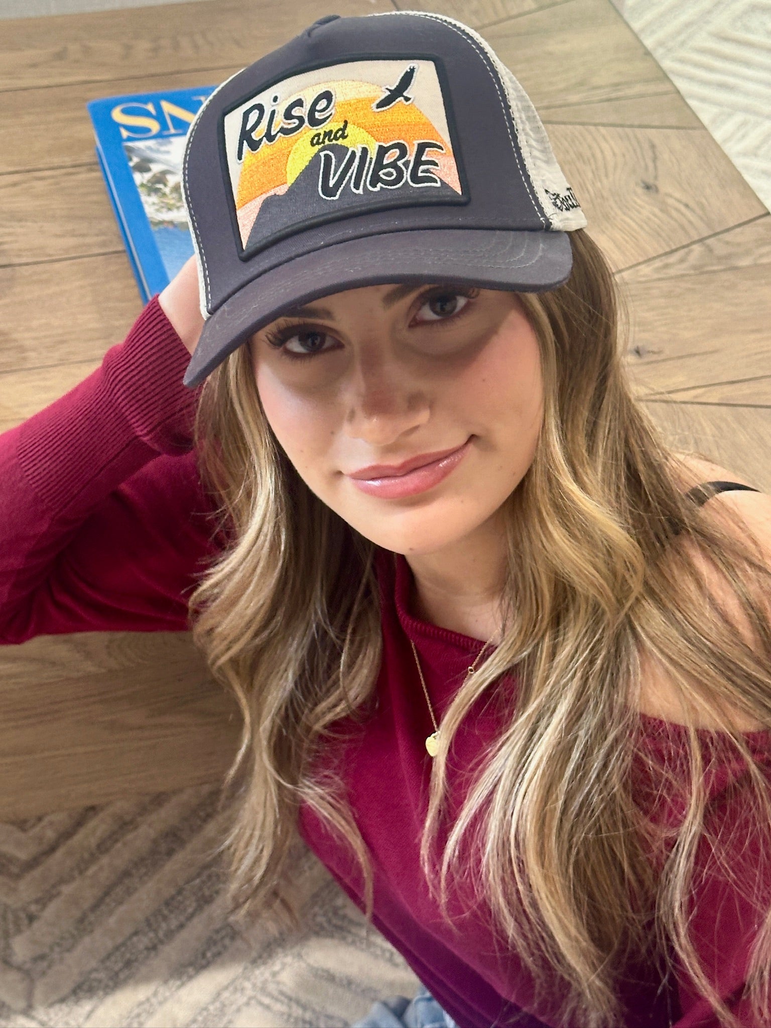 Rise & Vibe Trucker Hat - Charcoal
