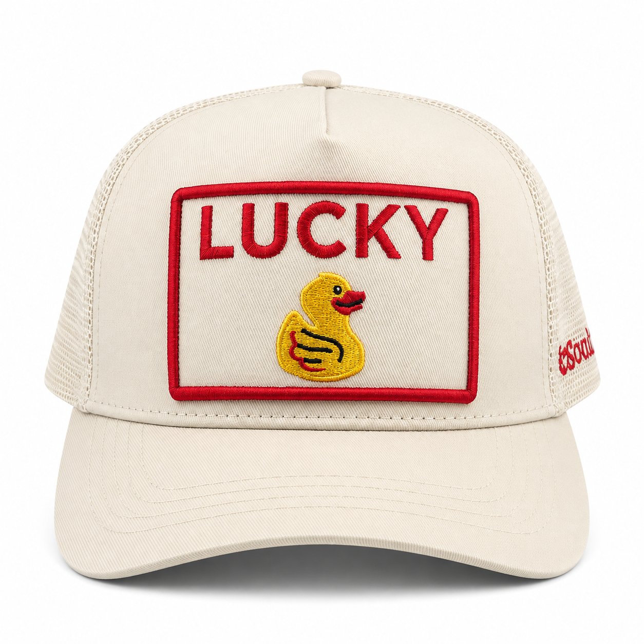 Lucky Duck Trucker Hat - Cream