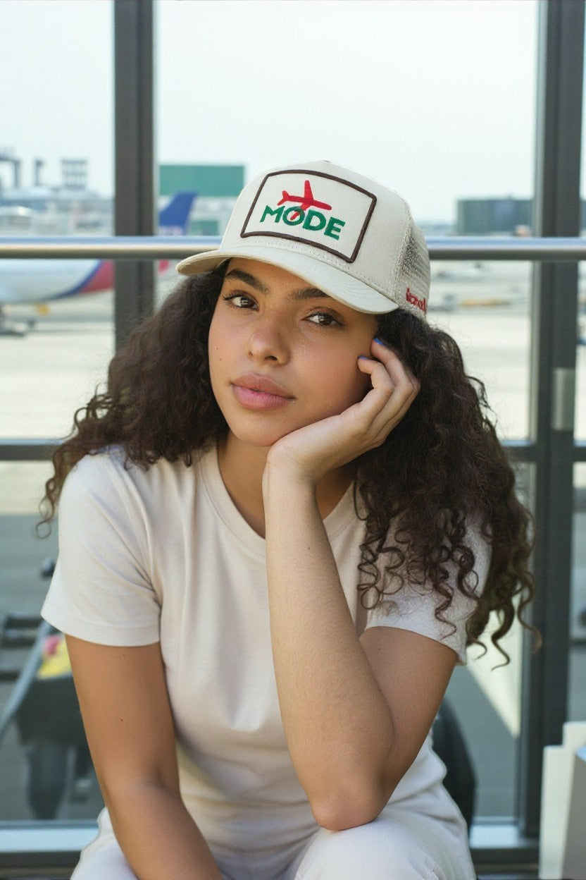 Airplane Mode Trucker Hat - Cream