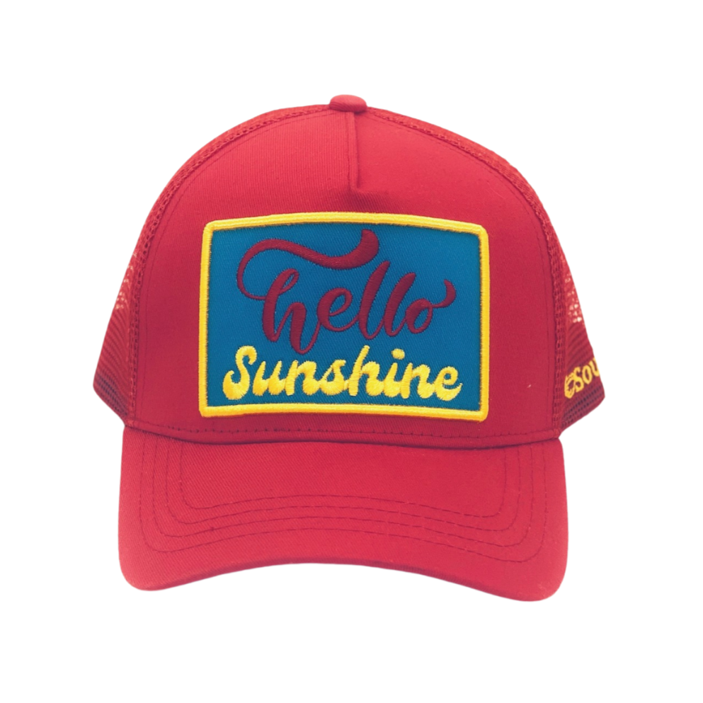 Hello Sunshine patch trucker hat