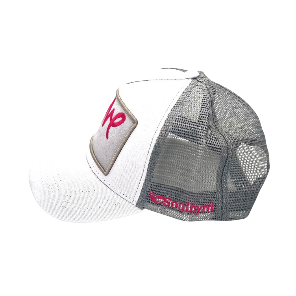 Love Trucker Hat (White/Grey/Pink)