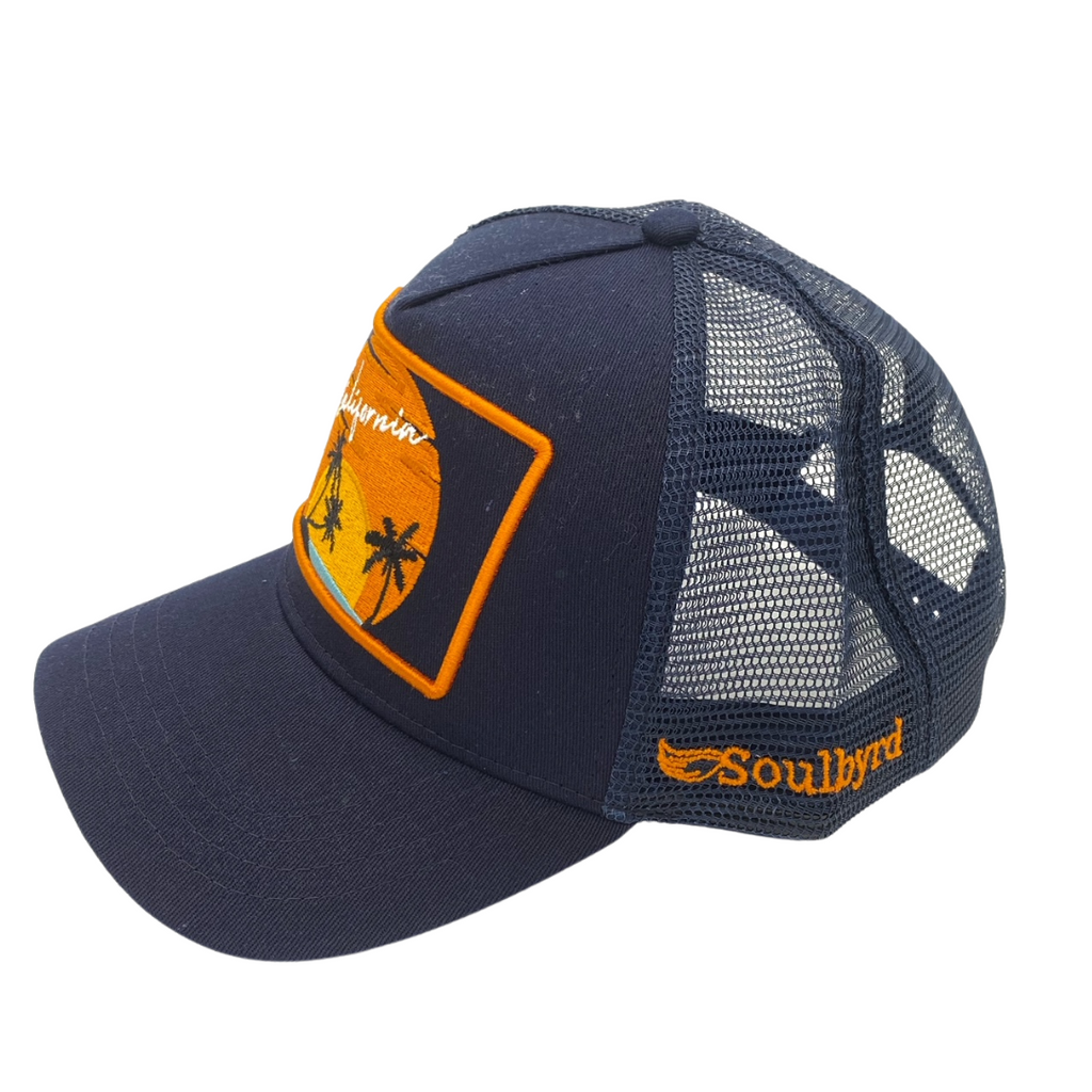 California Sun Trucker Hat (Dark Navy Blue)